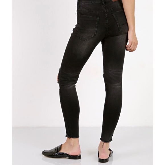 One Teaspoon Freebirds II High Waist Skinny Denim Pants Black Punk Sz 23 - Picture 4 of 7